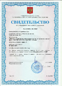 Сертификат об утверждении типа средств измерения на газоанализаторы ФСГ АНАТЭК